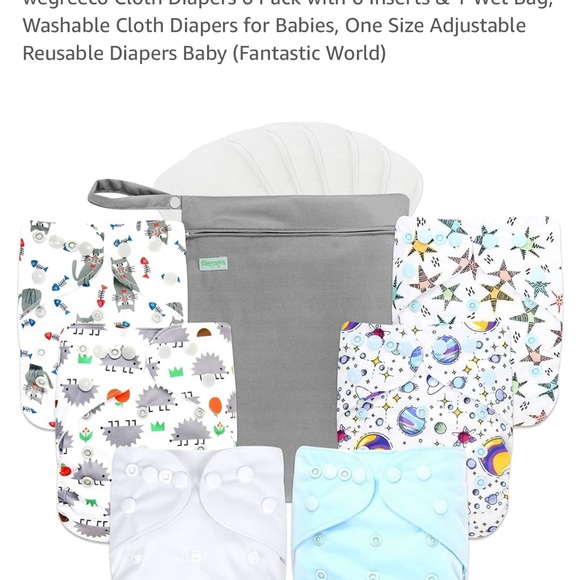 Wegreeco cloth diapers 6pk - Picture 3 of 7